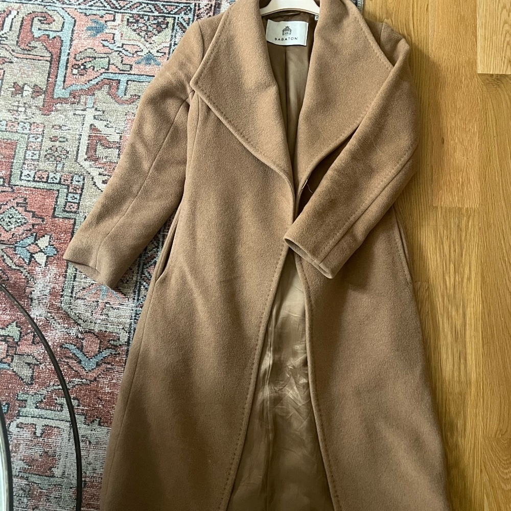 Babaton Camel Coat Size 0